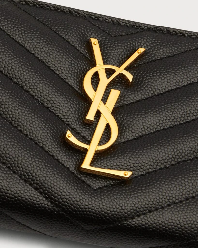 Yves Saint Laurent YSL Monogram Large Zip Wallet in Grained Leather 4
