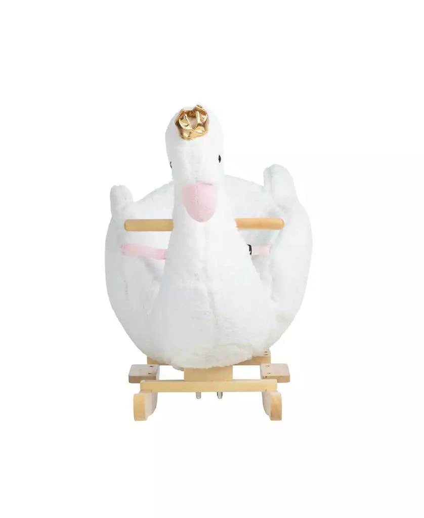 Trademark Global Happy Trails Swan Plush Rocking Horse 3
