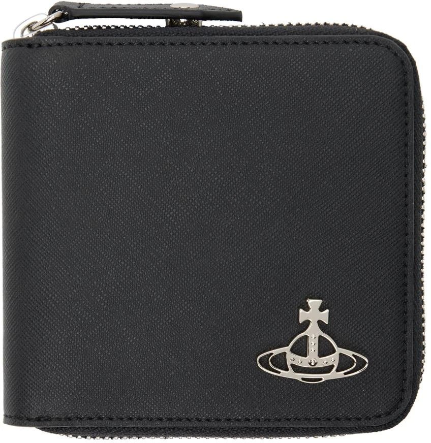 Vivienne Westwood Black Saffiano Biogreen Rounded Square Wallet 1