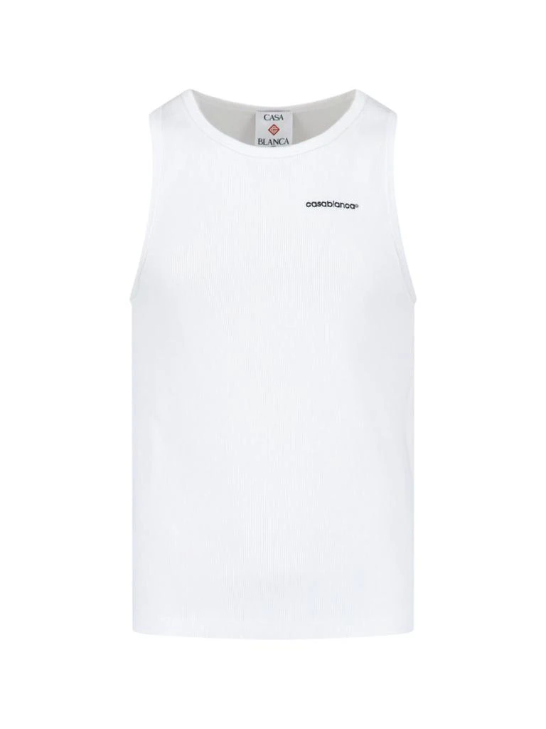 Casablanca Classic White T-Shirt With Standard Crew Neckline