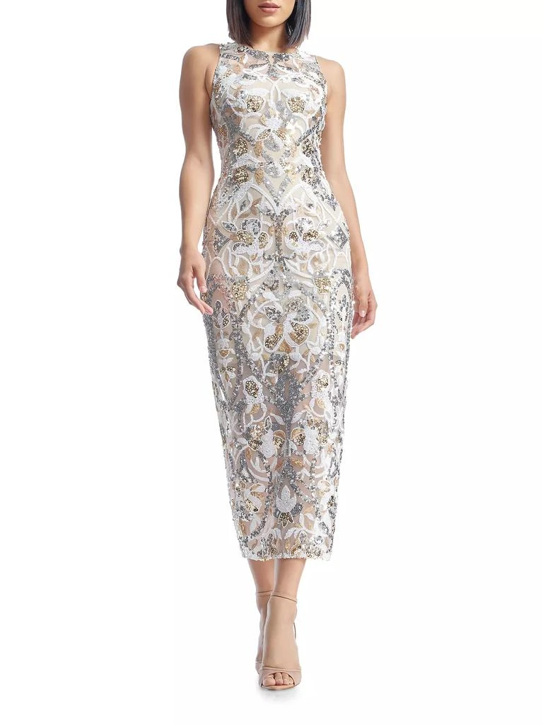 Dress The Population Helena Sequined Keyhole Midi-Dress 2