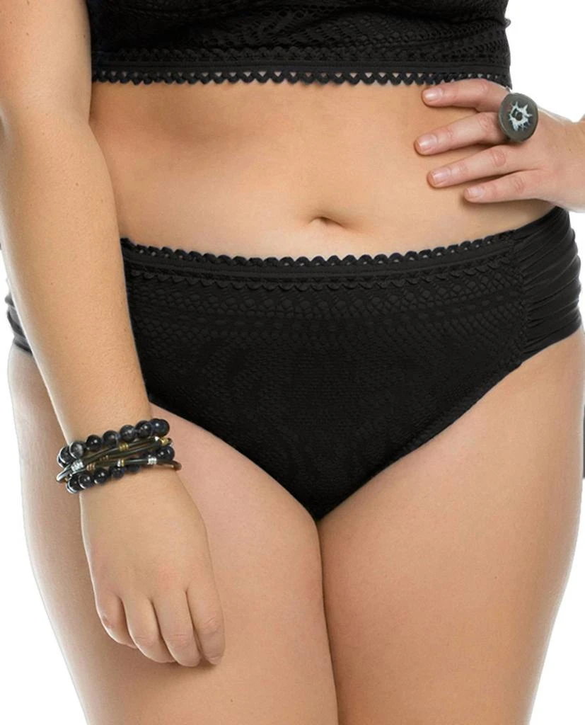 Becca Women's Side Shirred Hipster Bikini Bottom - Plus 1
