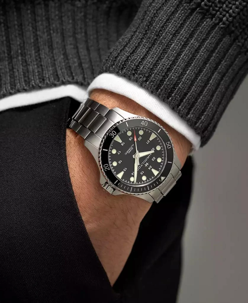 Hamilton Men
s Swiss Automatic Khaki Navy Scuba Stainless Steel Bracelet Watch 43mm 6