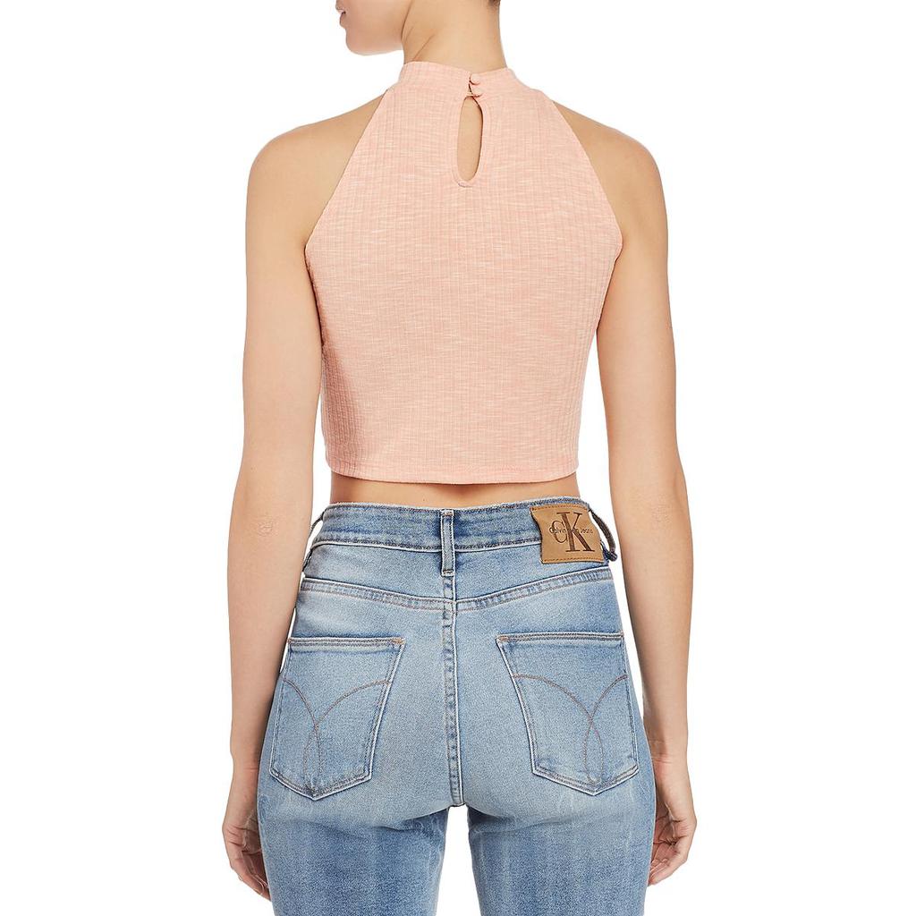 Jack By Bb Dakota Cora Womens Tie Front Sleeveless Crop Top