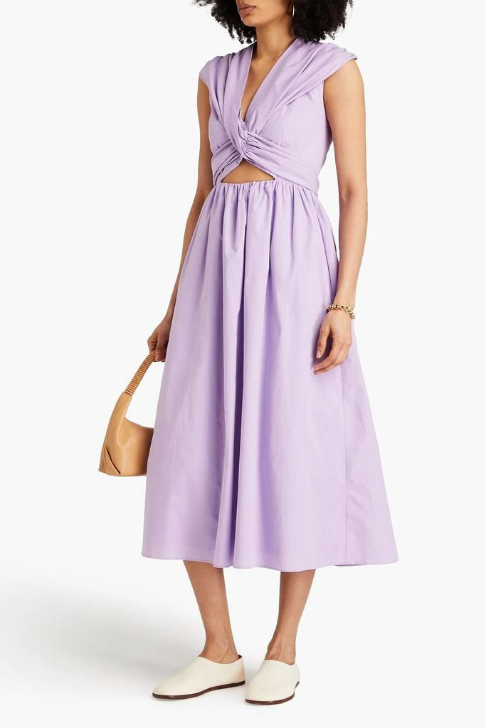 TOVE Carine twist-front cutout cotton-poplin midi dress 2