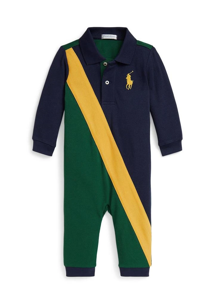 Ralph Lauren Baby Boys Big Pony Cotton Mesh Polo Coverall