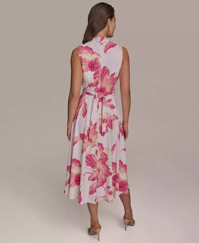 Donna Karan Petite Floral-Print Belted Midi Dress 9