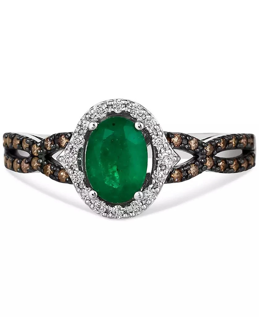 Le Vian New Emerald (1/2 ct. t.w.) 
Diamond (1/4 ct. t.w.) Oval Halo Twist Ring in 14k White Gold 2