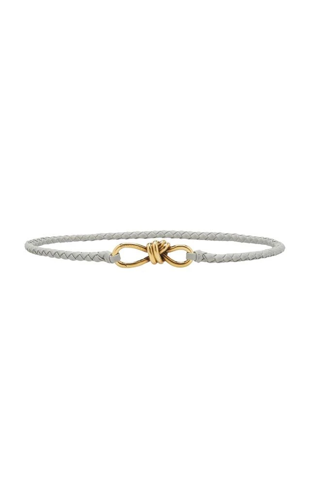Bottega Veneta Bottega Veneta - Andiamo Intreccio Leather Belt - Grey - M - Moda Operandi 1