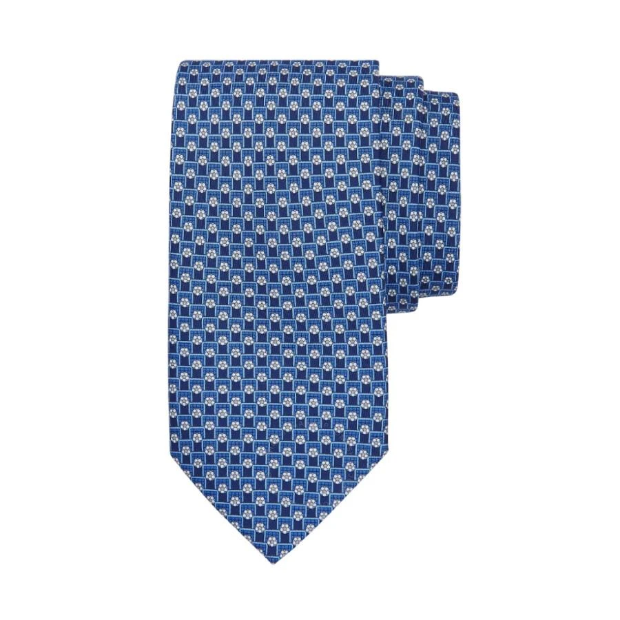 Ferragamo Football Print Pointed Tip Tie 1