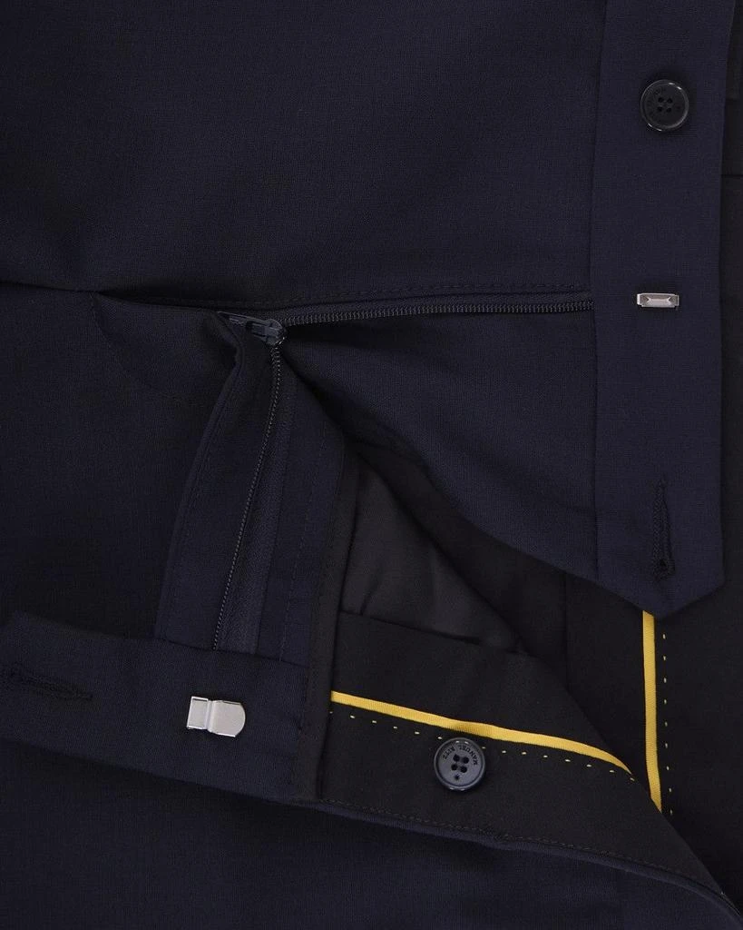 MANUEL RITZ Double-Breasted Blue Suit Jacket With Signature Pin 3