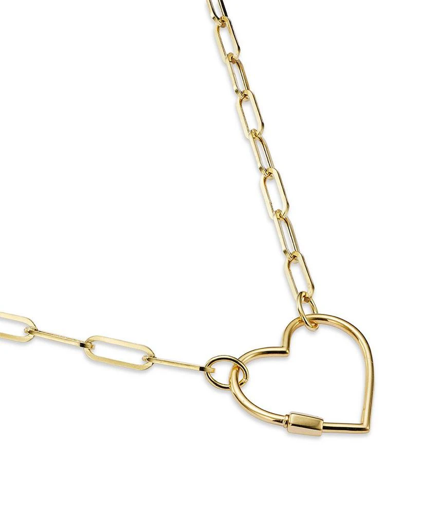 Bloomingdale's Open Heart Clasp Pendant Necklace in 14K Yellow Gold, 18" 3