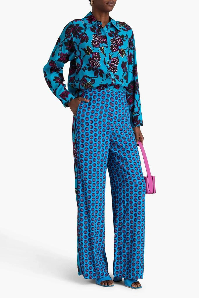 Diane von Furstenberg Sarina printed crepe de chine wide-leg pants 2
