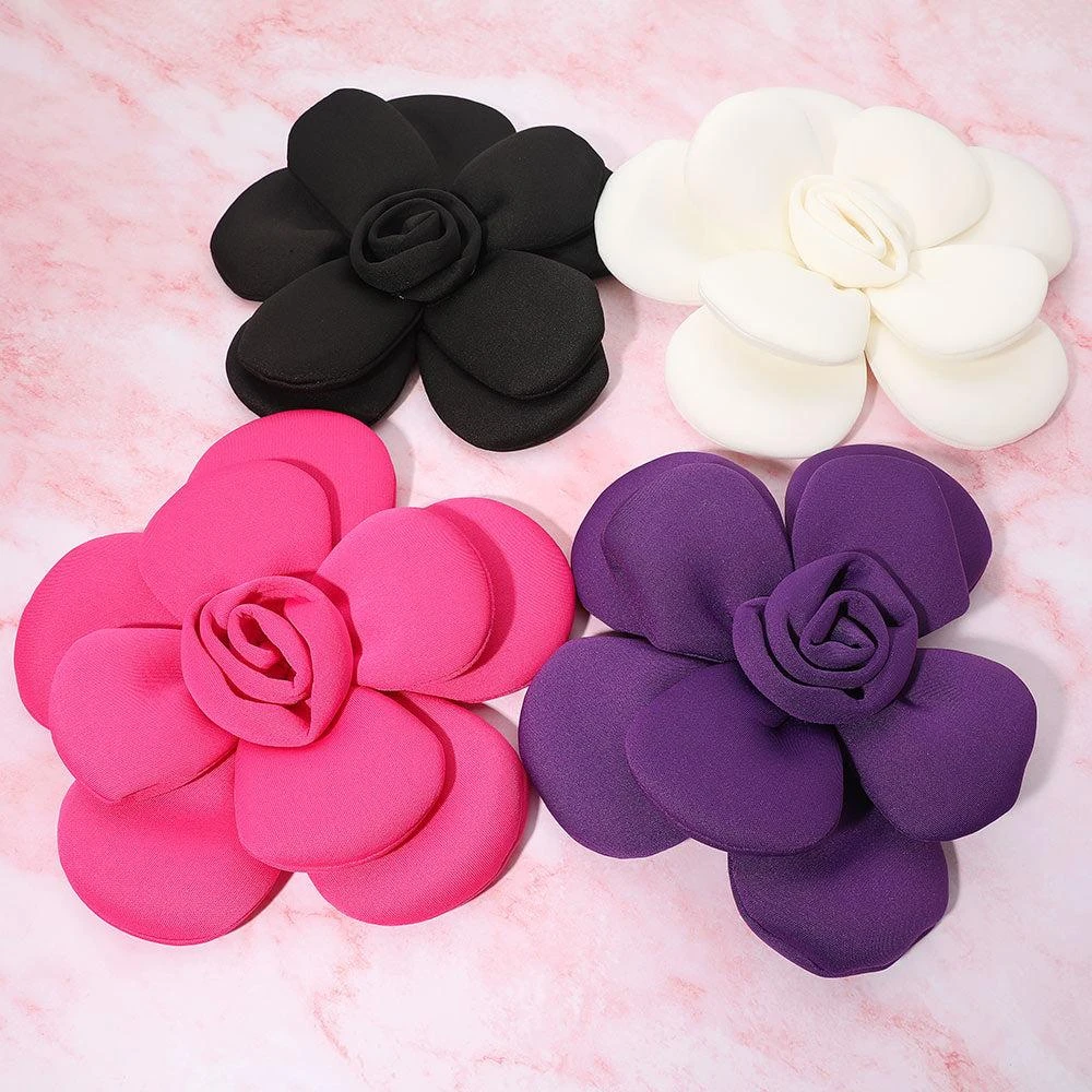 FASHNZFAB Bold Fabric Flower Statement Hair Clip Pin Brooch 4