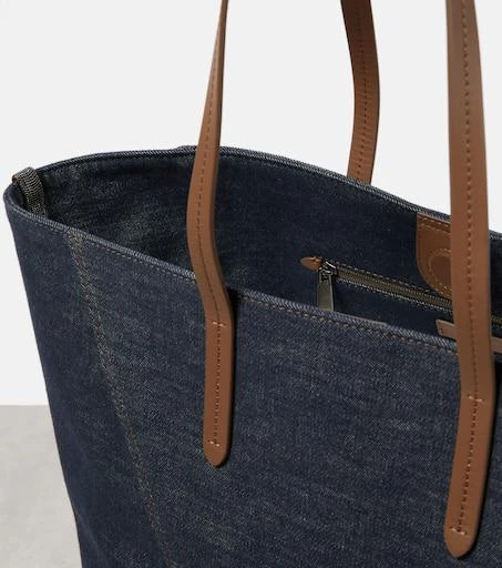 Brunello Cucinelli Duo Large denim tote bag 3