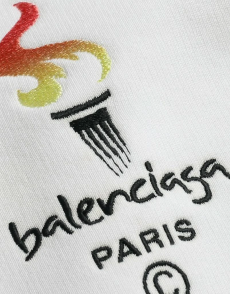 Balenciaga White Cotton Logo Hooded Pullover Sweatshirt Sweater 4
