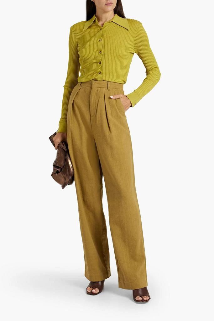 Mara Hoffman Pleated cotton wide-leg pants 2