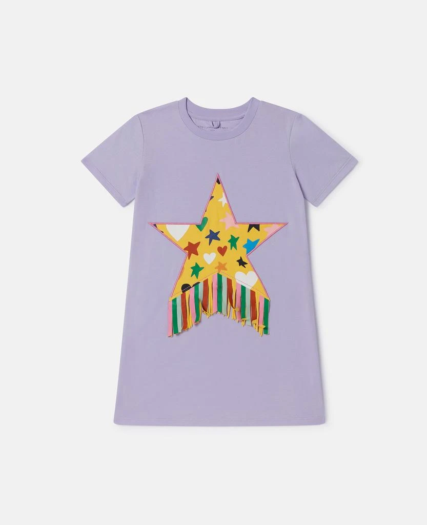 Stella McCartney Stella McCartney - Star Graphic Fringe T-Shirt Dress, Purple, Size: 3 1