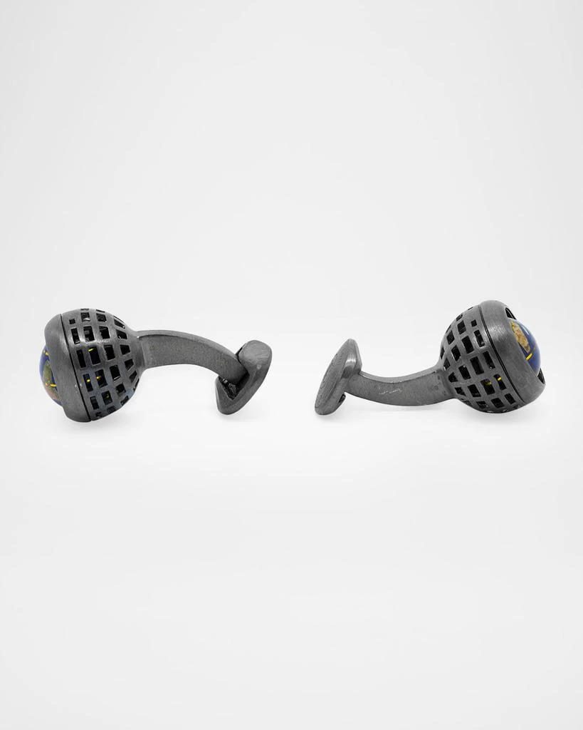 Tateossian Men
s Lapis Globe Cufflinks 2