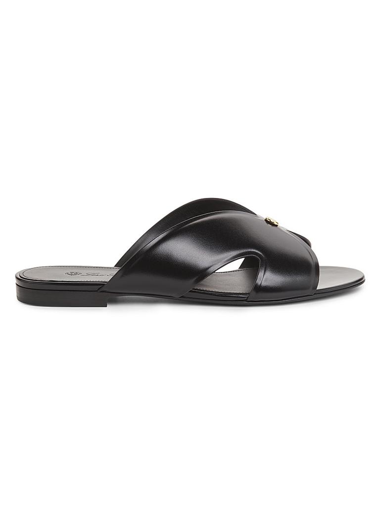 【関税&送料込】Loro Piana Vera Slide Sandals Loro Piana Vera Leather Flat Slide Sandals | Neiman Marcus