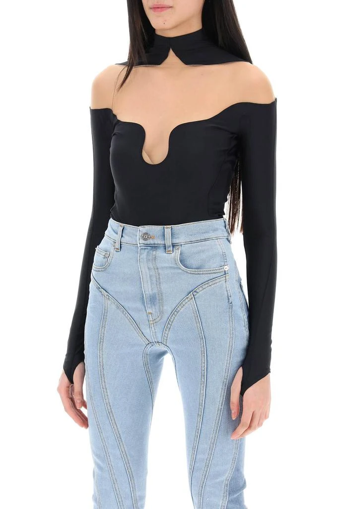 Mugler long sleeve illusion bodysuit 4