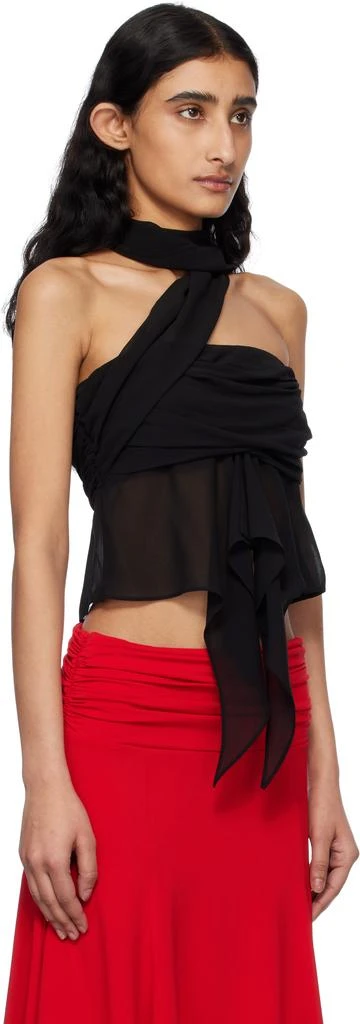 GUIZIO Black Chiffon Wrap Around Top 2