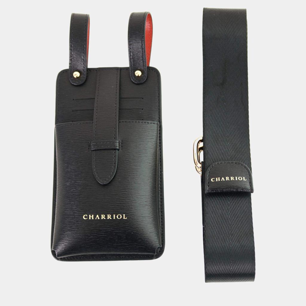 Charriol Charriol Black / Orange Leather  Mobile Accessories