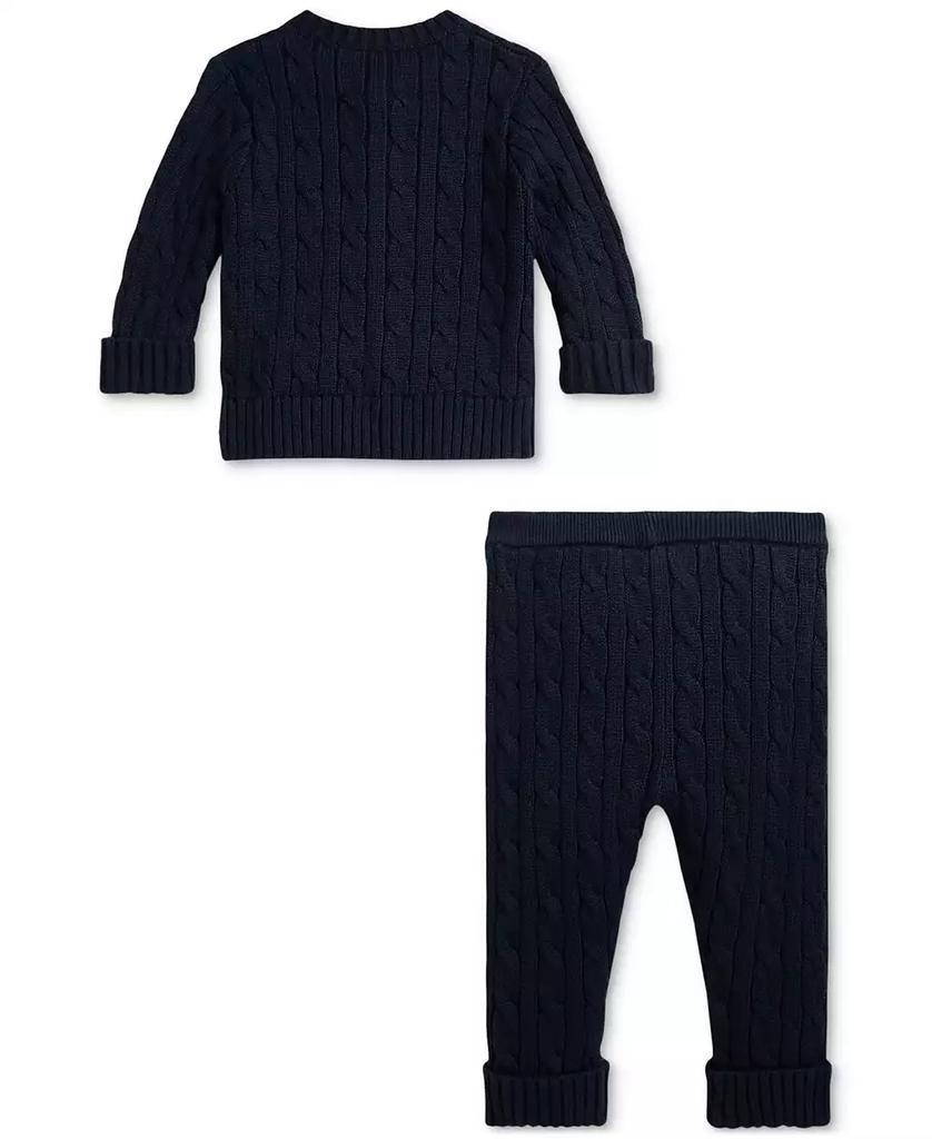 Ralph Lauren Baby Boys Cotton Cable-Knit Cardigan & Pants Set