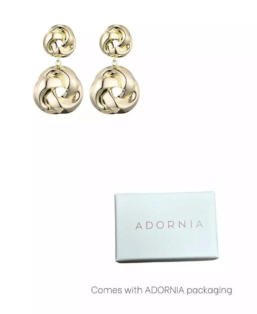 ADORNIA Gold Double Knot Drop Earrings 3