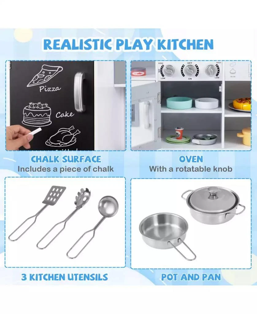 SUGIFT Pretend Play Kitchen for Kids with Real Sounds and Lights 5