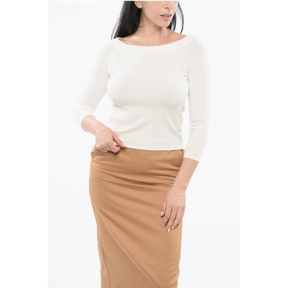 ROBERTO COLLINA Roberto Collina Solid Color weight Top with Boat Women's Neckline
