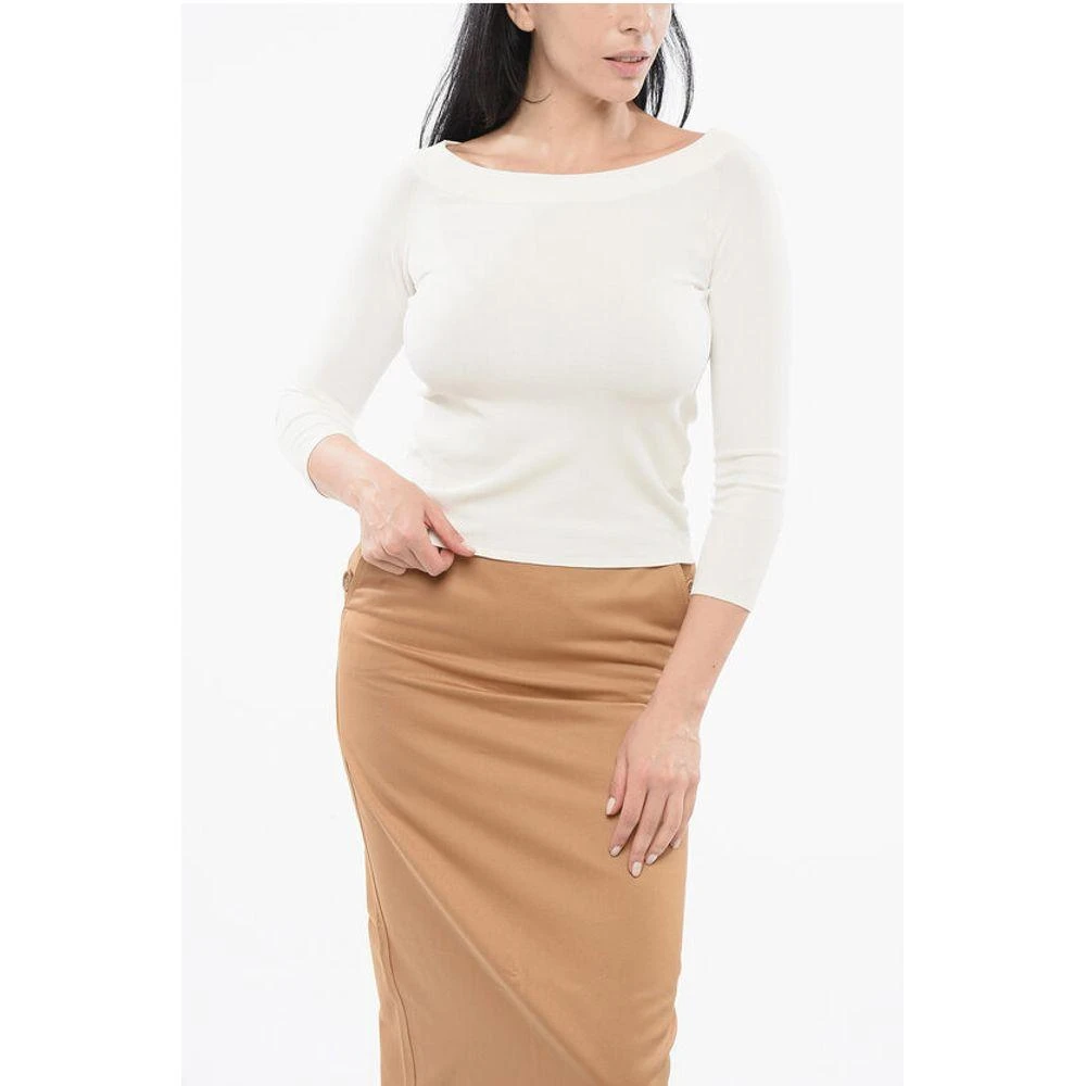 ROBERTO COLLINA Roberto Collina Solid Color weight Top with Boat Women's Neckline 1