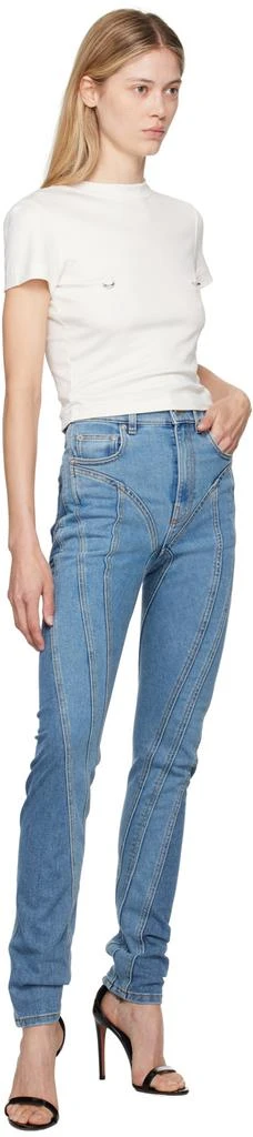 Mugler Blue Bi-Color Spiral Jeans 4