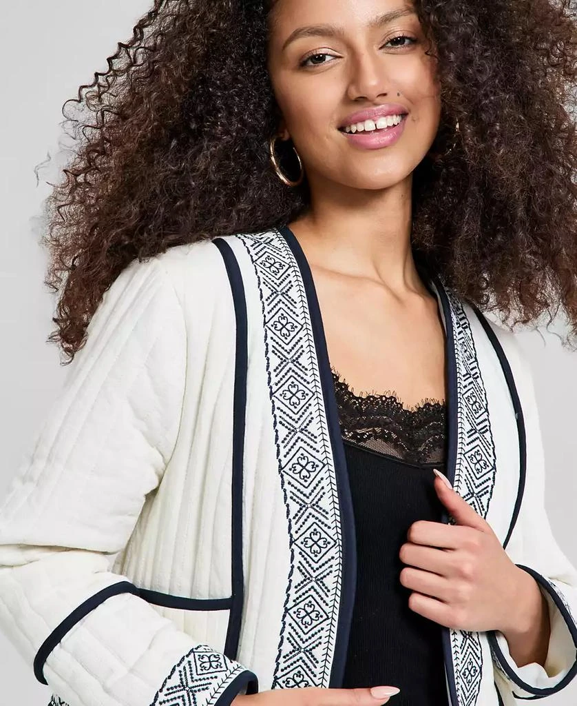 And Now This Women
s Embroidered Seamed Cotton Jacket, Macy
s Exclusive 2