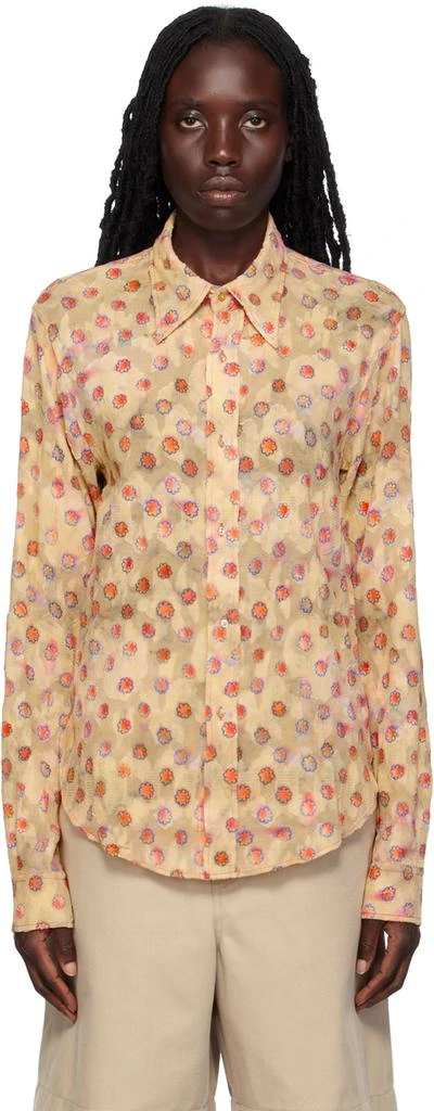 Acne Studios Beige Floral Shirt 1