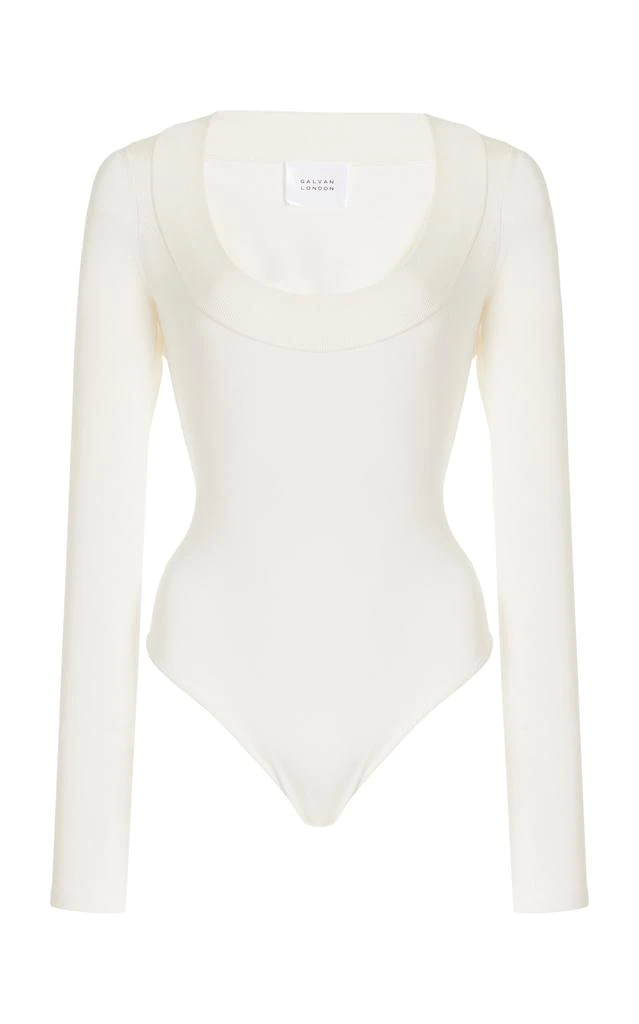 Galvan Galvan - Sasha Ballet-Neck Bodysuit - White - L - Moda Operandi 1