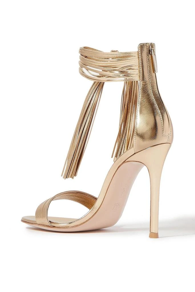 Gianvito Rossi 105 fringed metallic leather sandals 4