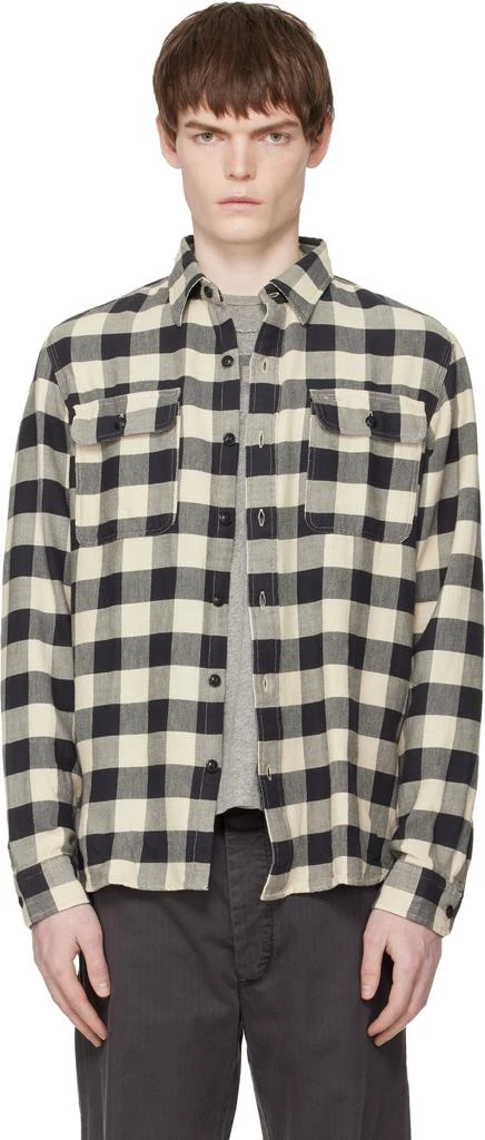 RRL Black & Off-White Buffalo Check Twill Work Shirt