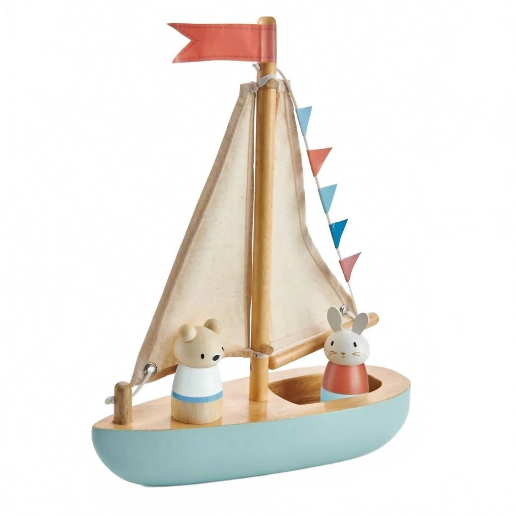 Tender Leaf Toys Kid
s Sailaway Boat In Beige Multi