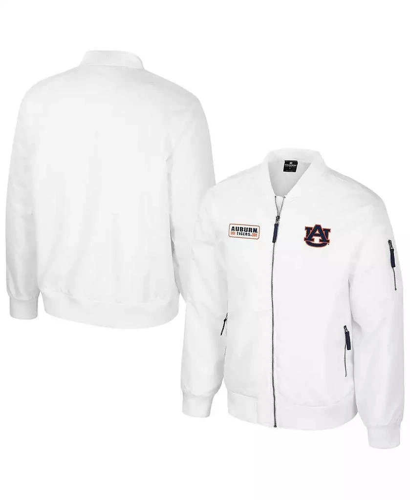 Colosseum Men's Auburn Tigers White Rabbit Full-Zip Bomber Jacket 1
