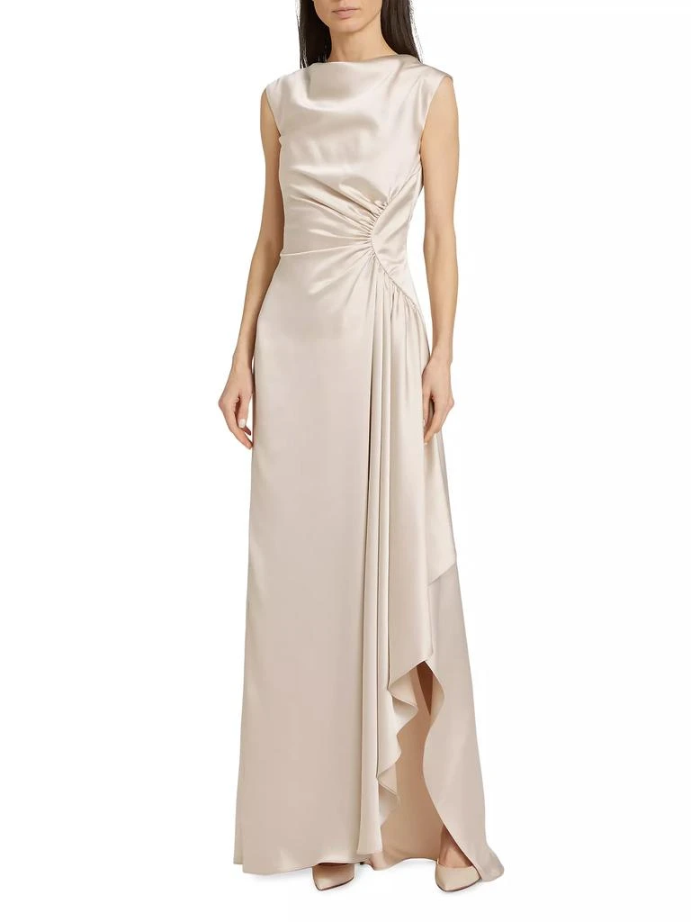 Amsale Half Moon Asymmetric Satin Gown 3
