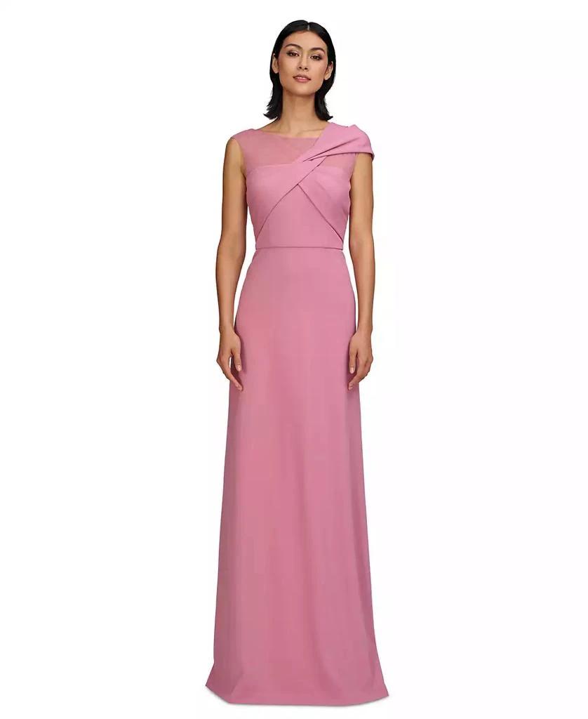 JS Collections Women's Jordyn Twisted-Bodice Illusion-Neck Gown 1