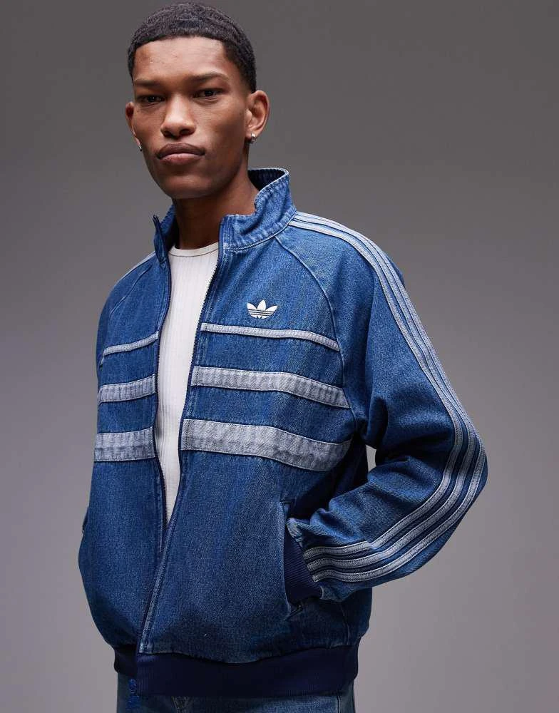 adidas gazelle silver green womens Adidas Denim Graphic Track Top – Oneness Boutique