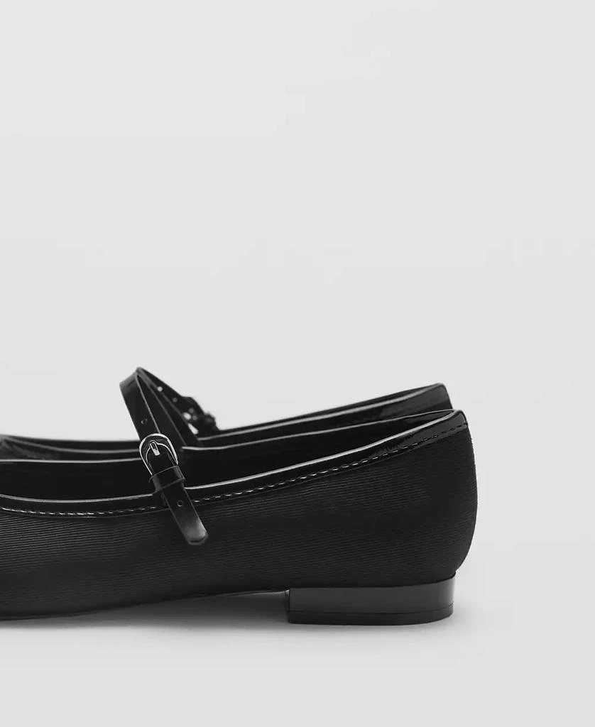 Mango Women's Strip And Bow Detail Ballerina Shoes 3