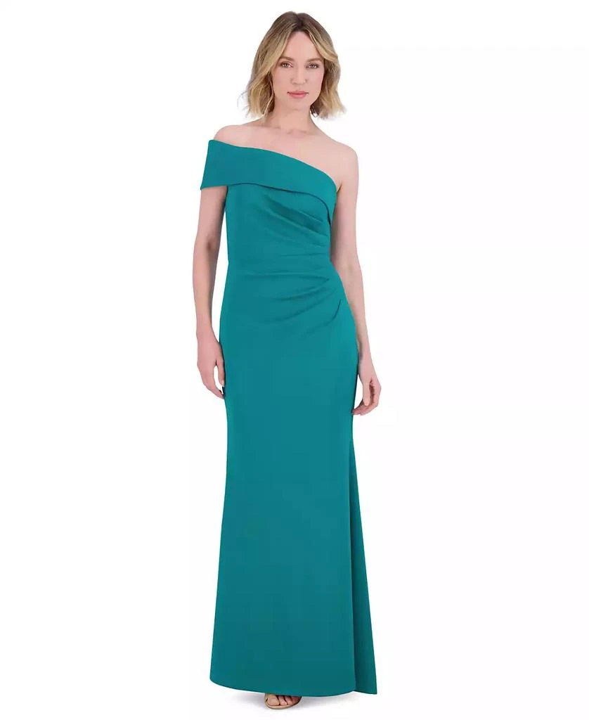 Petite One-Shoulder Side-Gathered Evening Gown – On Sale Now with