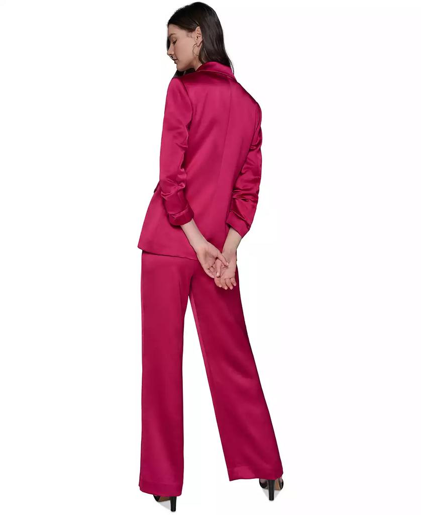 Karl Lagerfeld Paris Women's Satin Scrunched-Sleeve Jacket