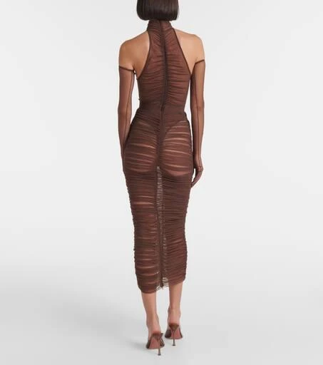 Alex Perry Ruched mesh midi skirt 3