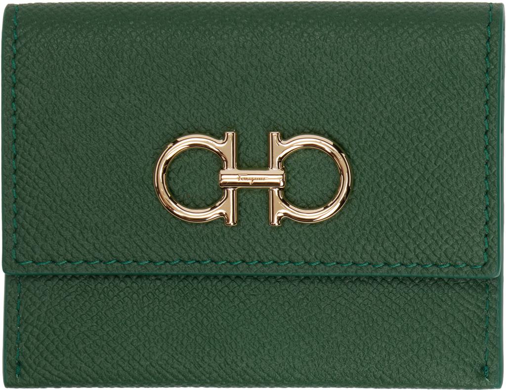 Salvatore Ferragamo Green Gancini Wallet