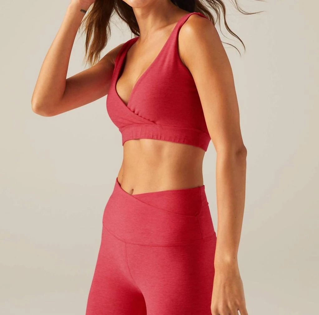 Beyond yoga Spacedye Crossover Bra In Paradise Coral Heather 3