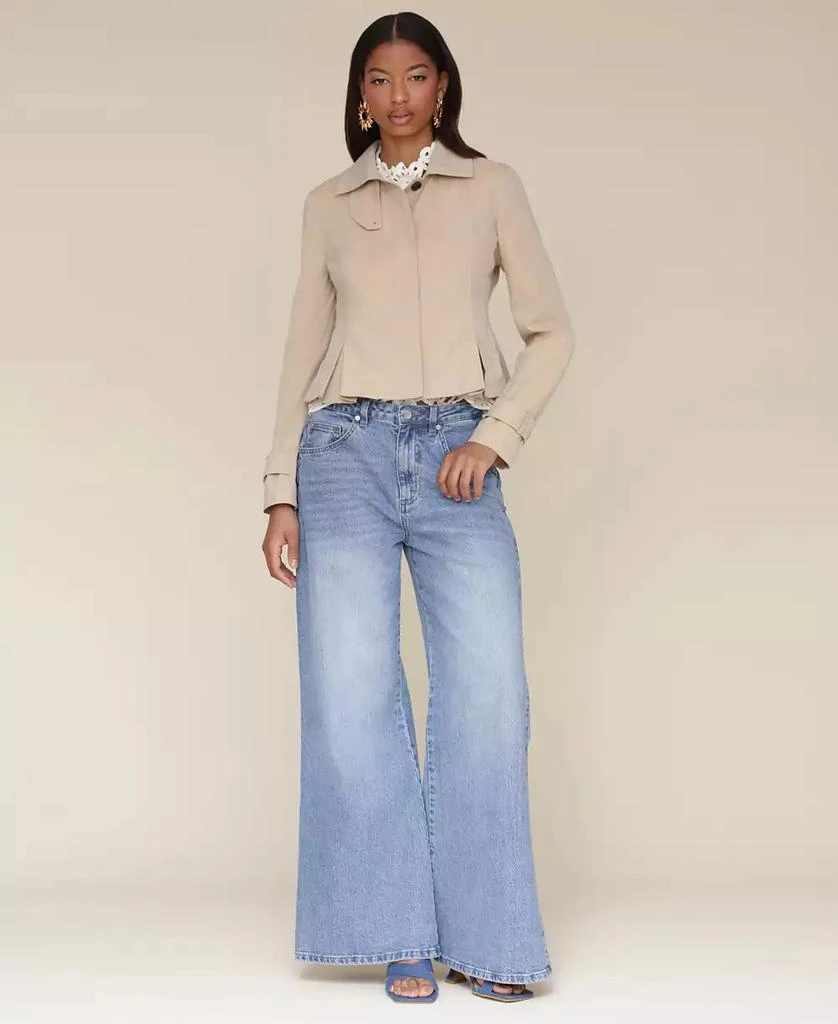 Avec Les Filles Women's Peplum Cropped Trench Coat 6